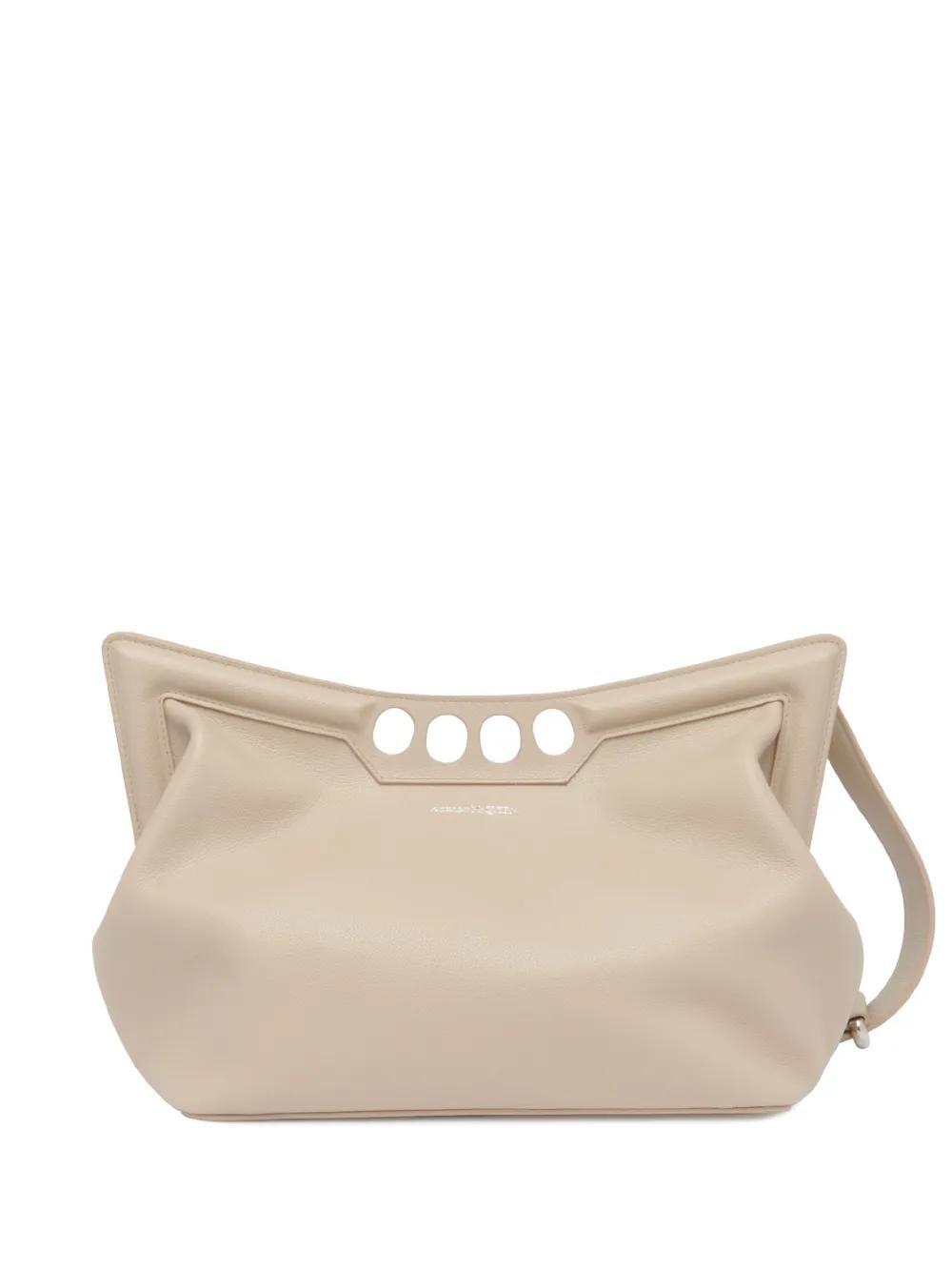 ALEXANDER MCQUEEN The Peak Leather Tote Bag In Neutrals Product Image