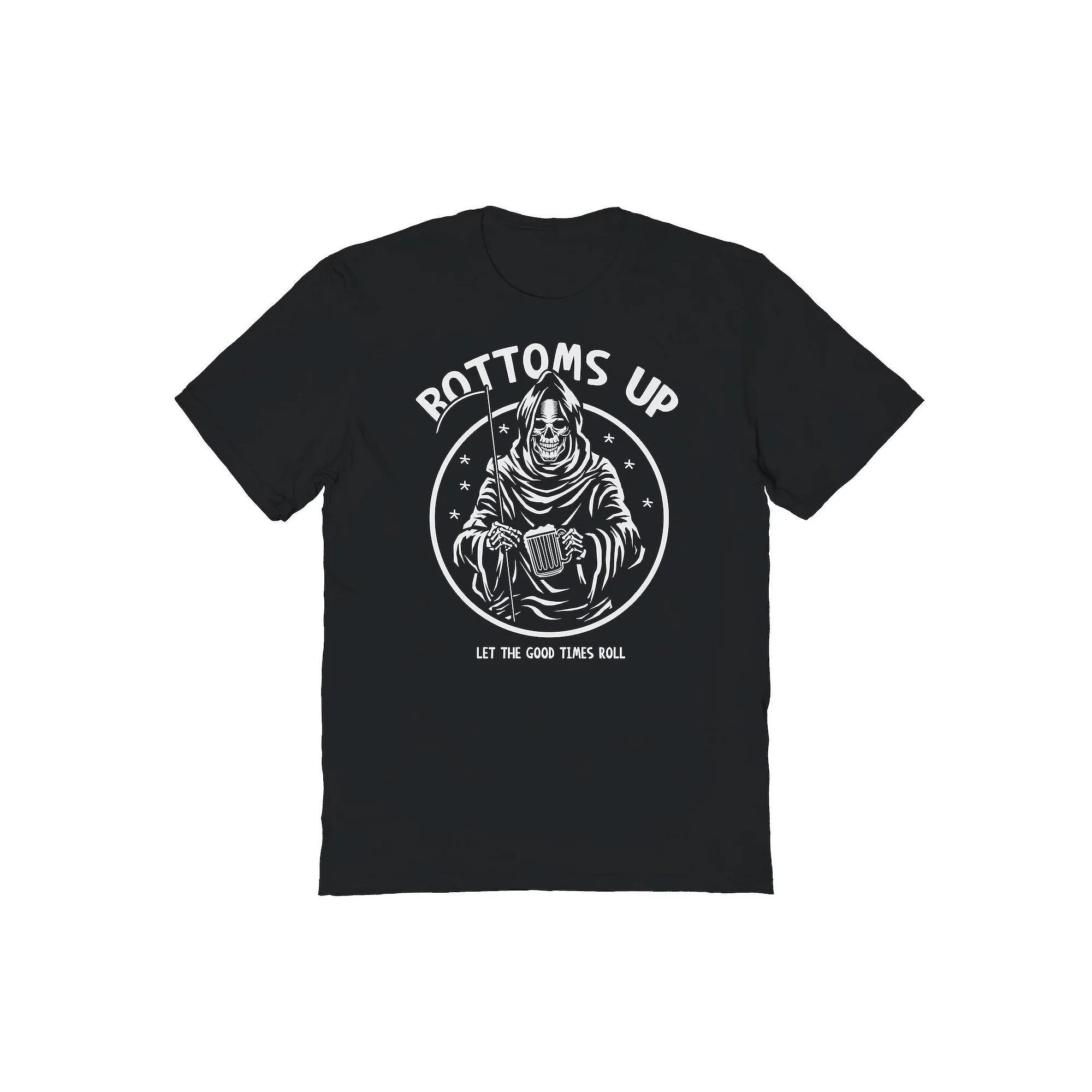 Men's Bottoms Up Halloween Graphic Tee, Size: Large, Black Product Image