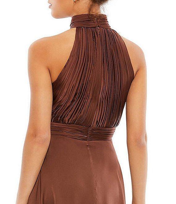 Mac Duggal Halter Mock Neck Sleeveless Ruffle High-Low A Product Image