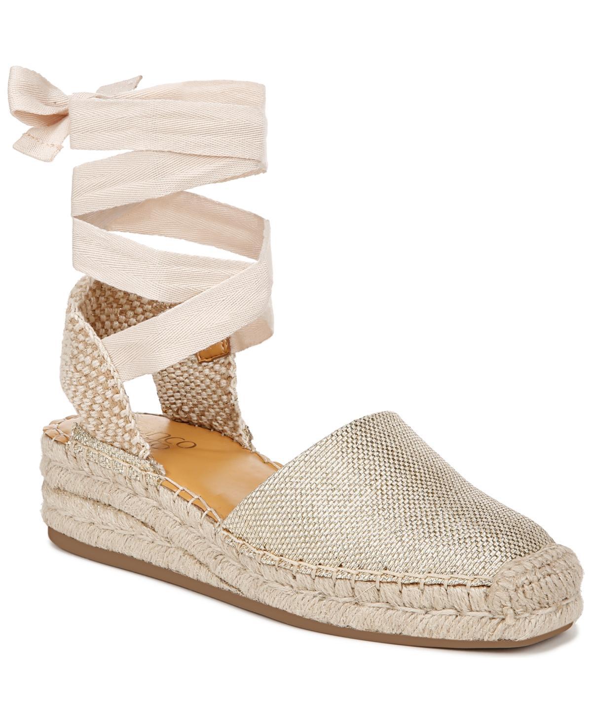 Franco Sarto Britney Ankle Strap Wedge Espadrilles Solid Fabric) Women's Sandals Product Image