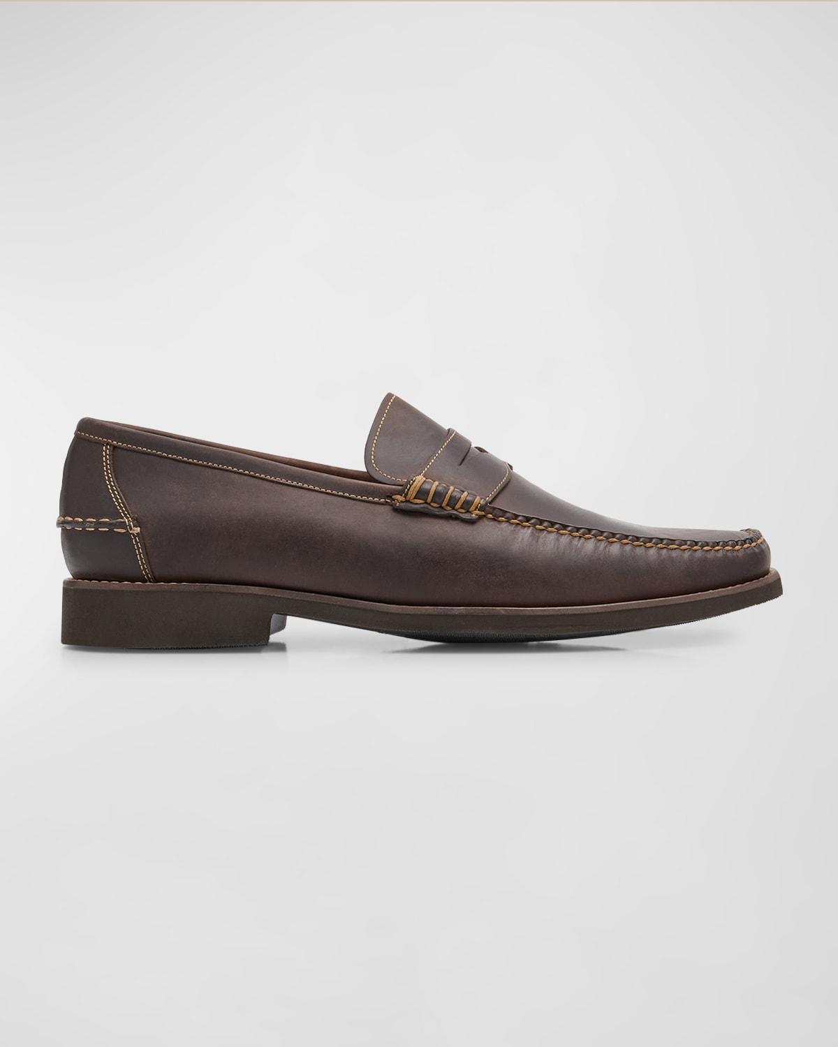 Mens Handsewn Leather Penny Loafers Product Image