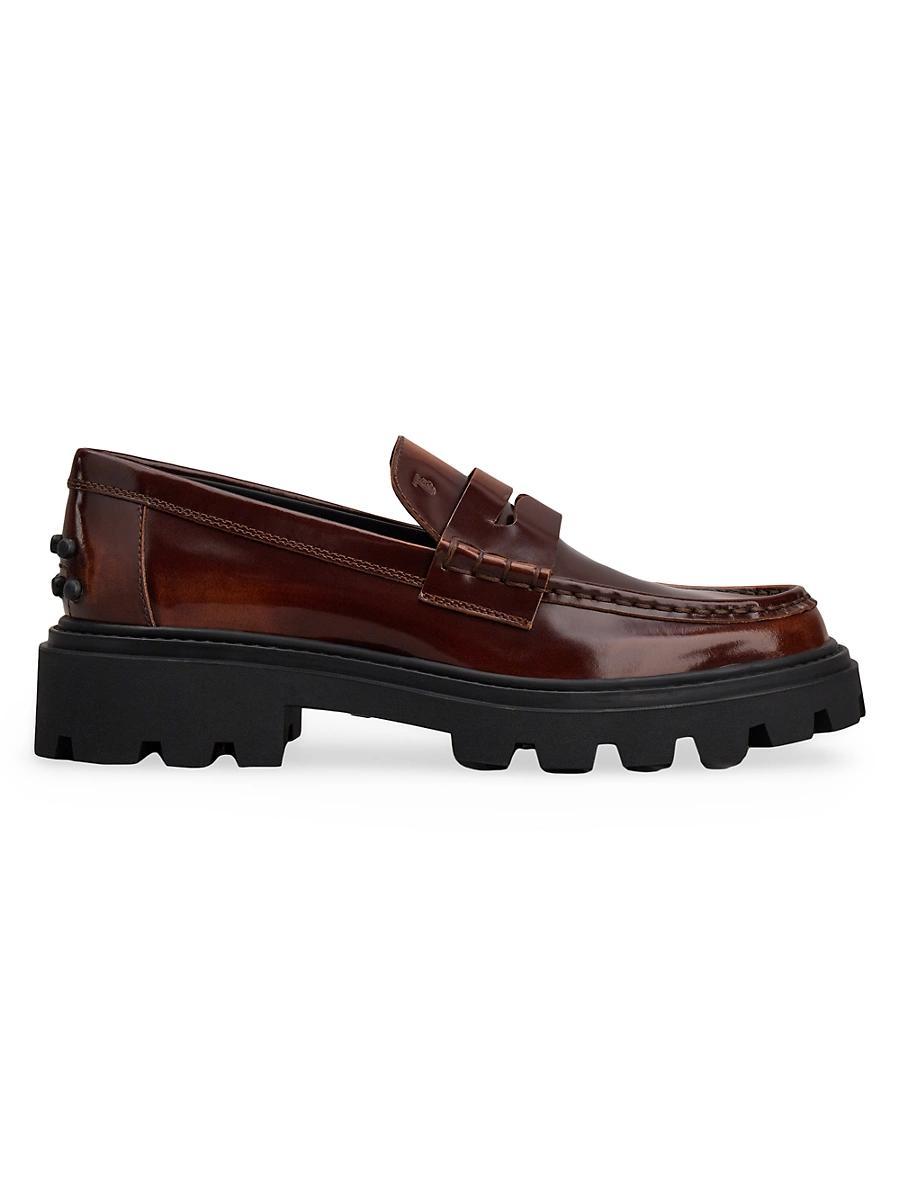 Calfskin Lug-Sole Penny Loafers Product Image