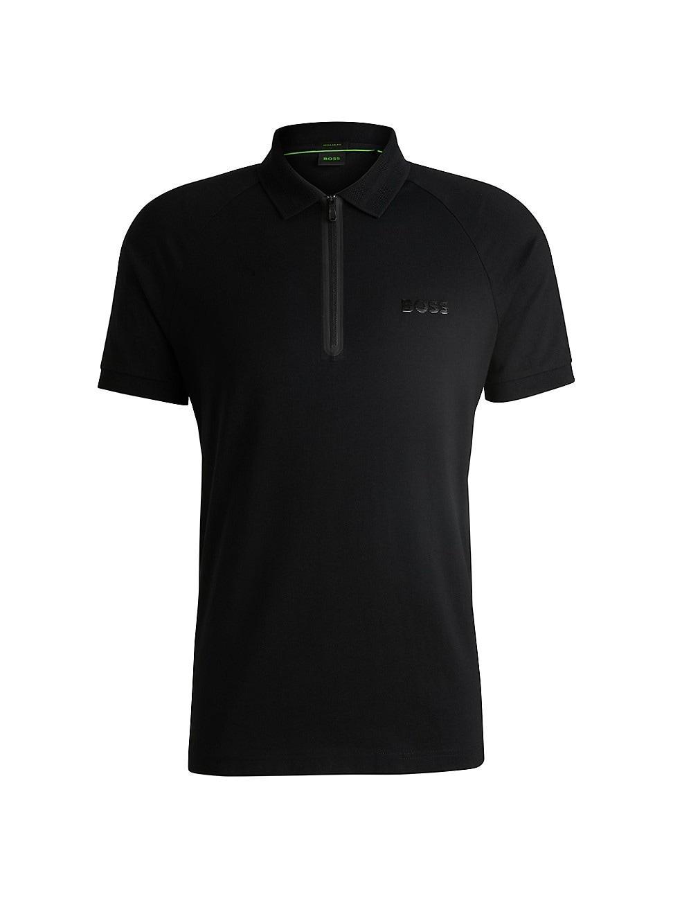 Mens Cotton Jersey Polo Shirt with Mirror Effect Logo Product Image