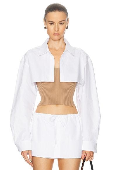 Ribbed Cami With Cropped Button Up Top Product Image