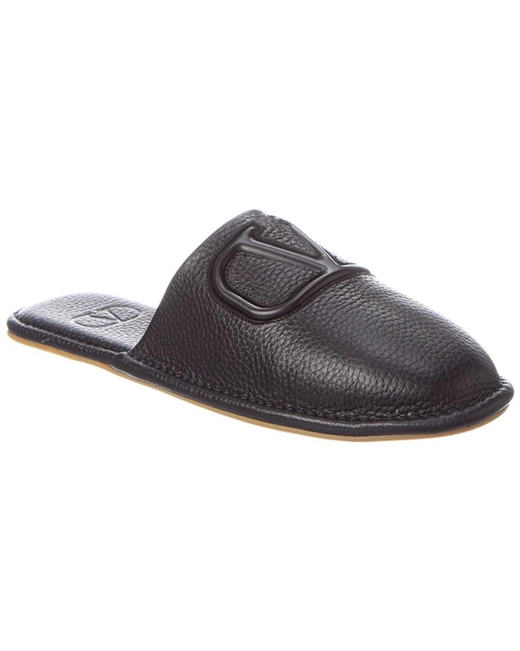 VALENTINO GARAVANI Vlogo Grainy Leather Slipper In Nocolor Product Image