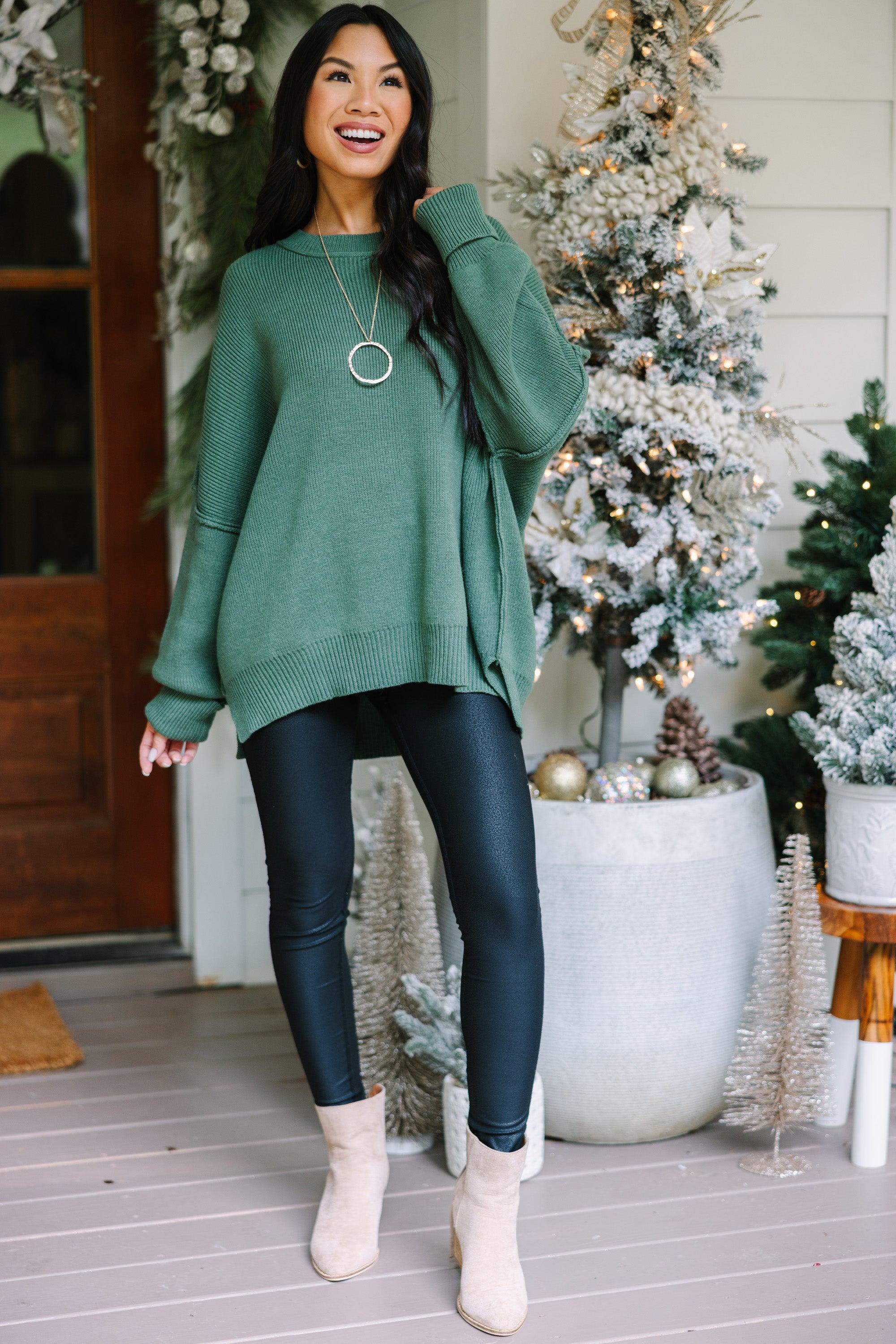 Give You Joy Light Olive Green Dolman Sweater Female Product Image