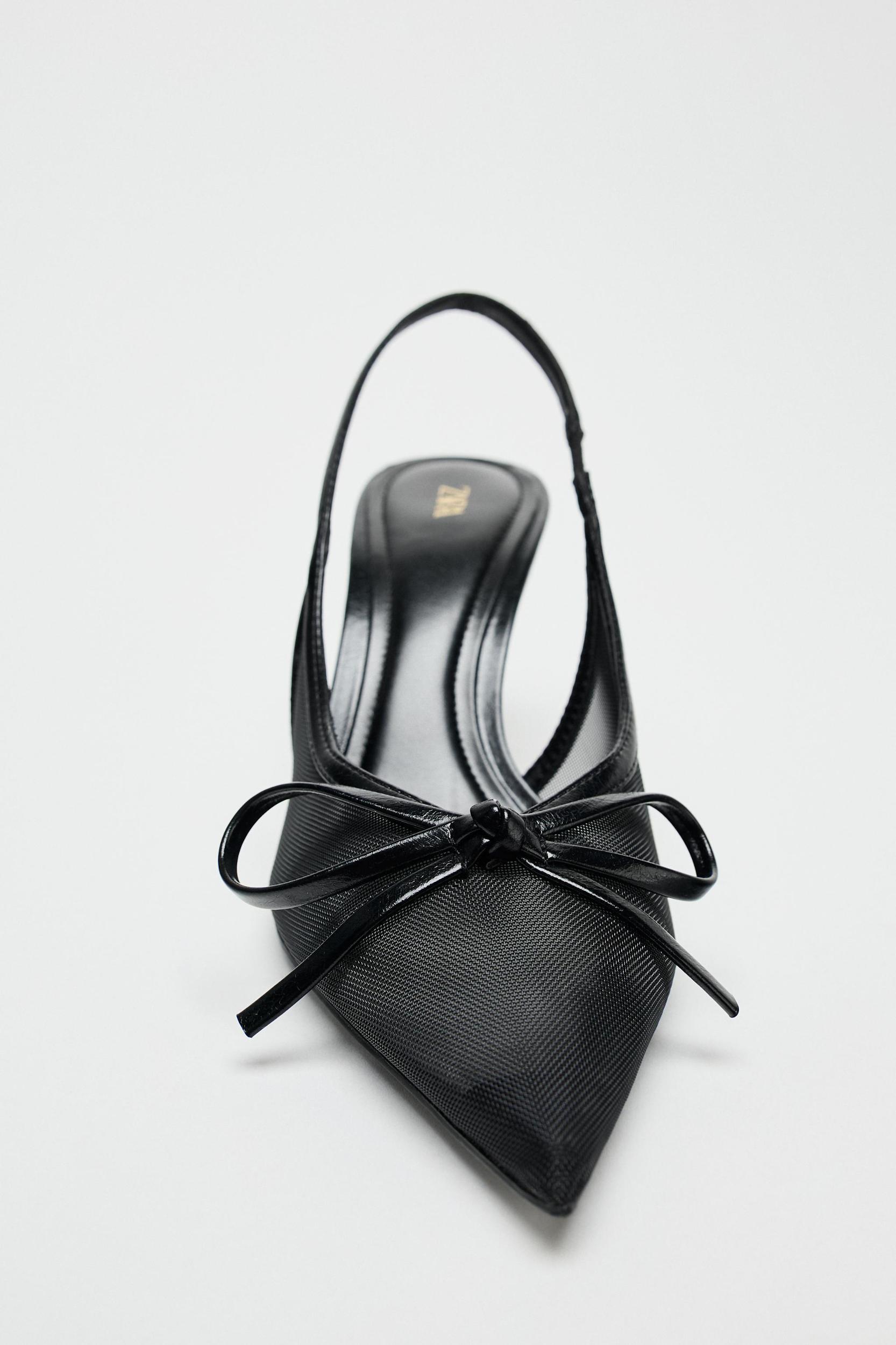 MESH SLINGBACK PUMPS WITH BOW Product Image
