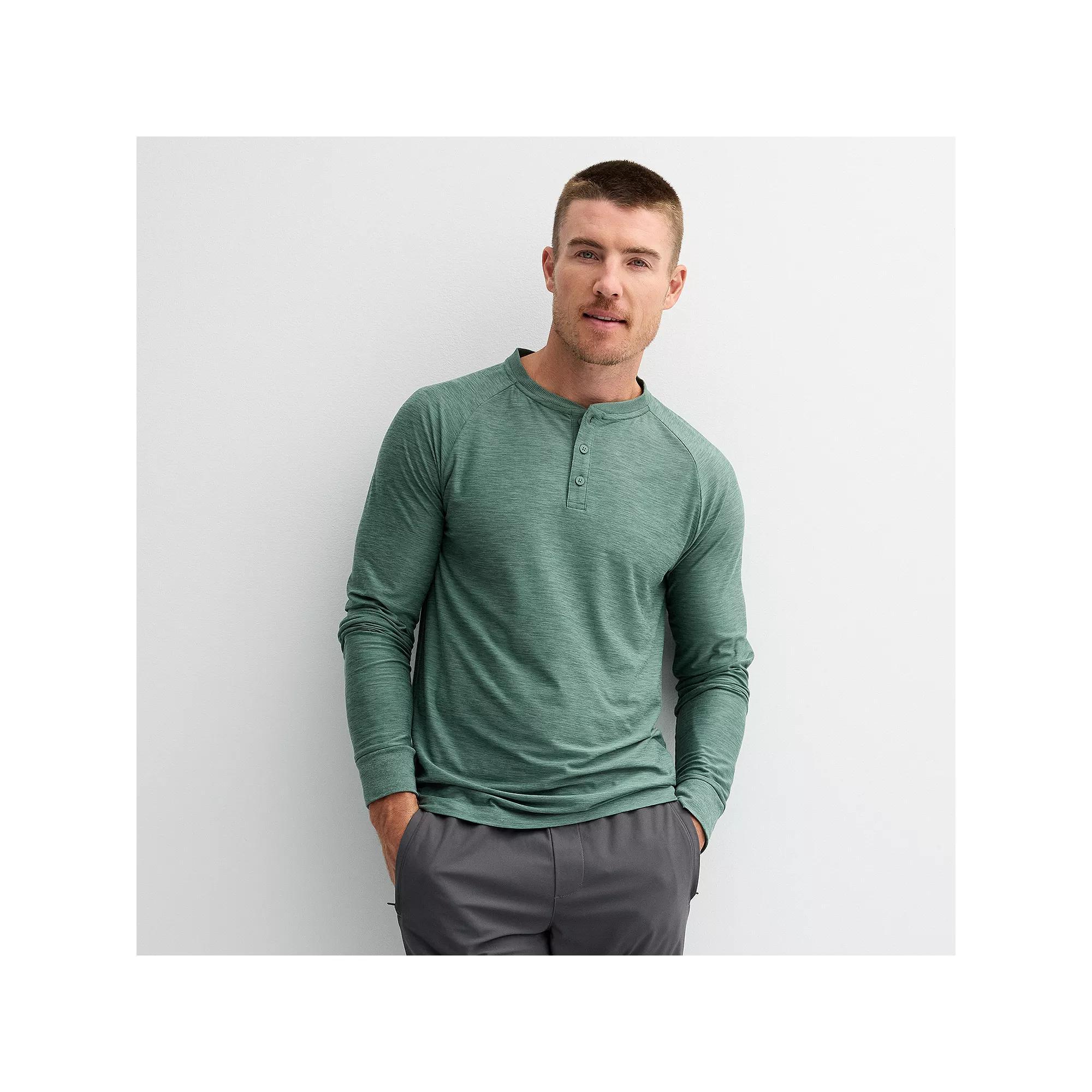Men's FLX Long Sleeve Luxury Soft Wander Henley,  Product Image