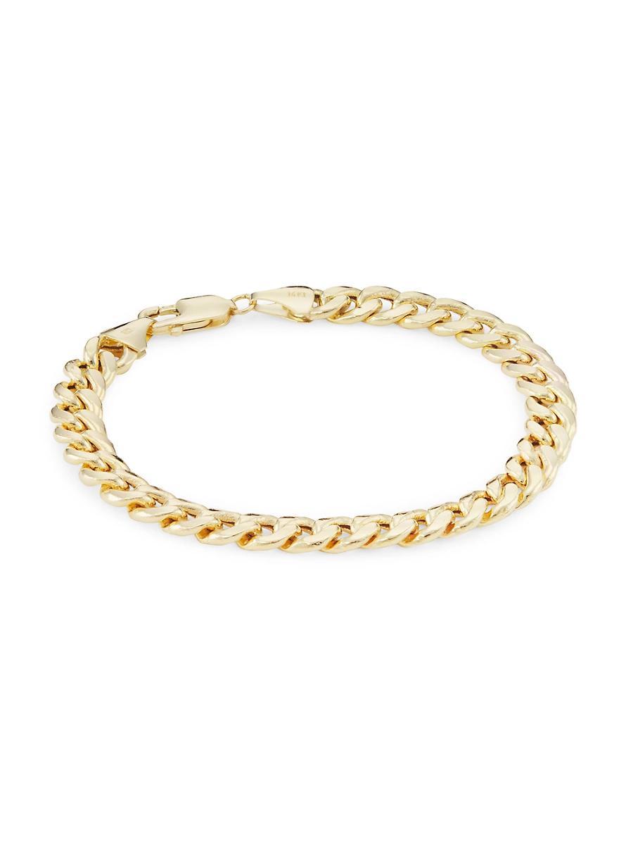 Womens 14K Yellow Gold Cuban Chain Bracelet Product Image