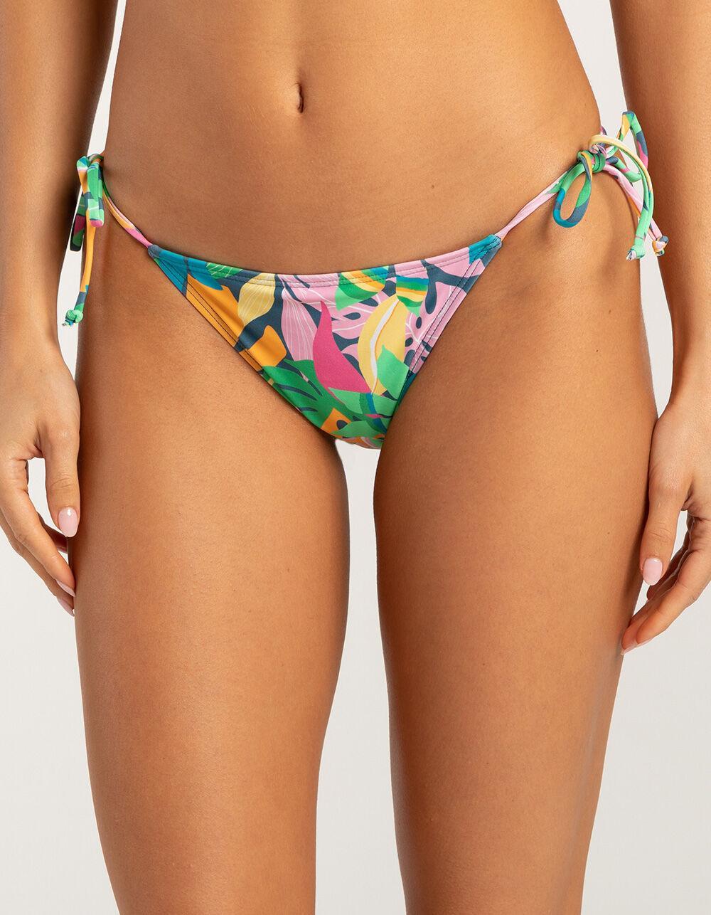 FULL TILT Tropical Tie Side Skimpy Bikini Bottoms - MULTI Product Image