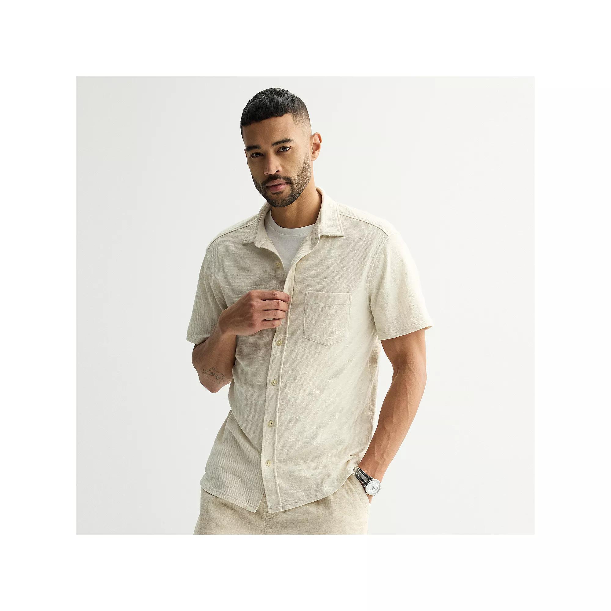 Men's Sonoma Goods For Life® Textured Button Front Knit Shirt,  Product Image