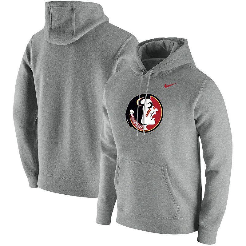 Men's Nike Heathered Gray Florida State Seminoles Vintage School Logo Pullover Hoodie,  Product Image