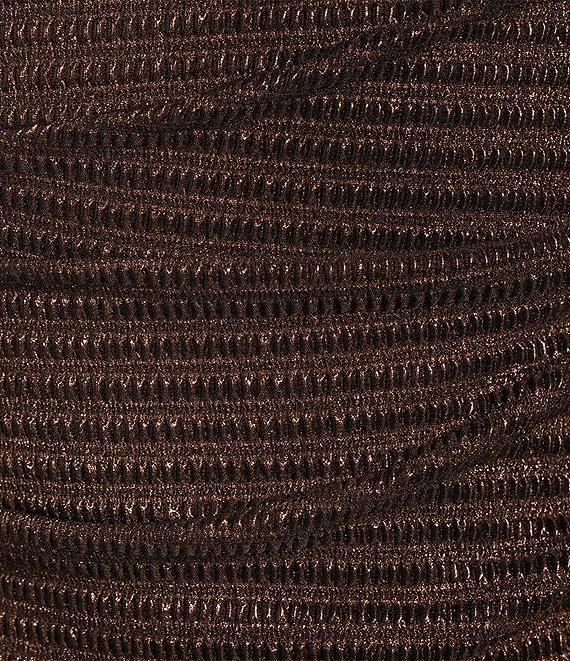 Adrianna Papell Metallic Boat Neck Cape Sleeve Gown Product Image