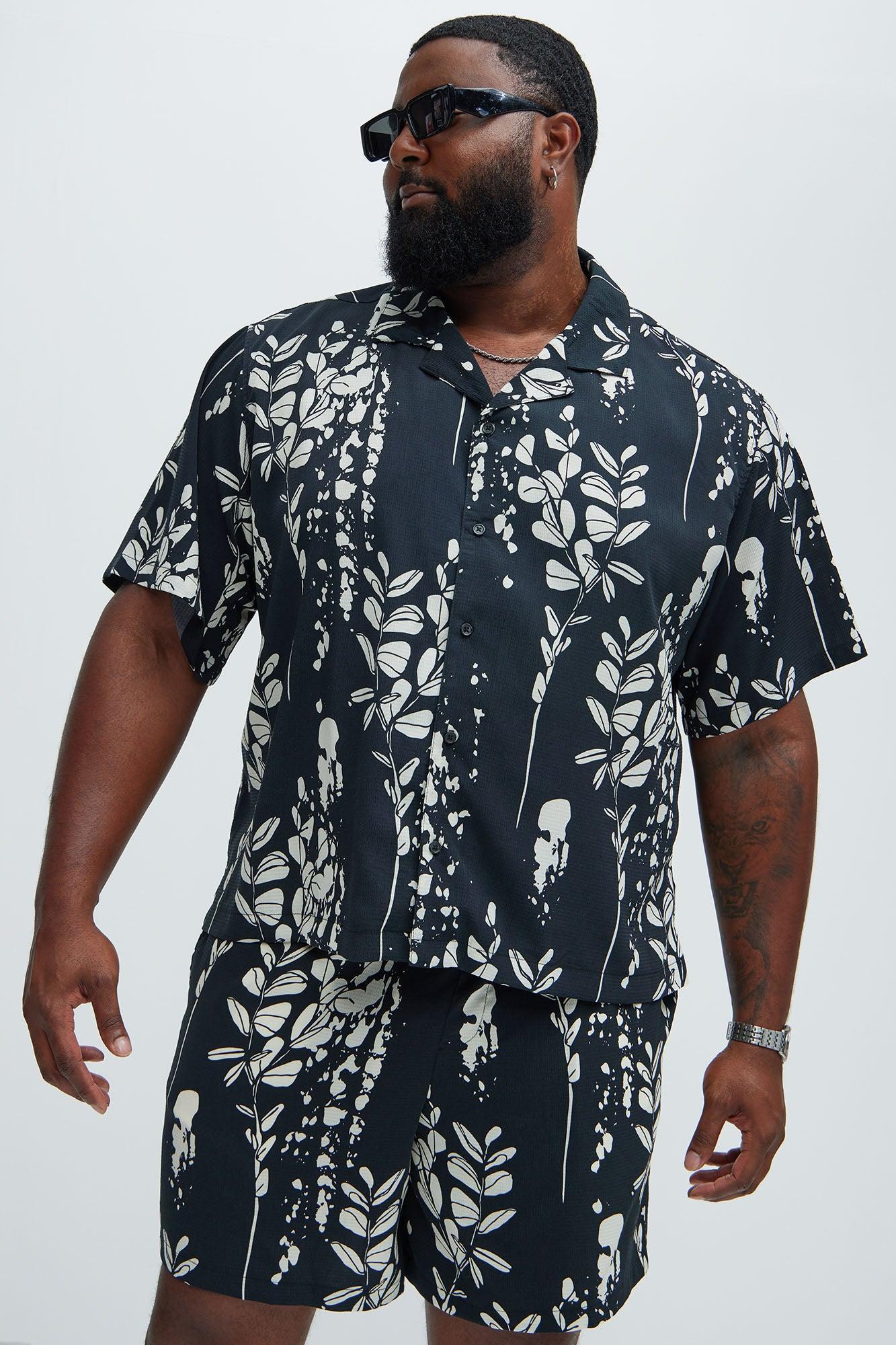 Dark Flor Textured Shirt - Black/combo Product Image