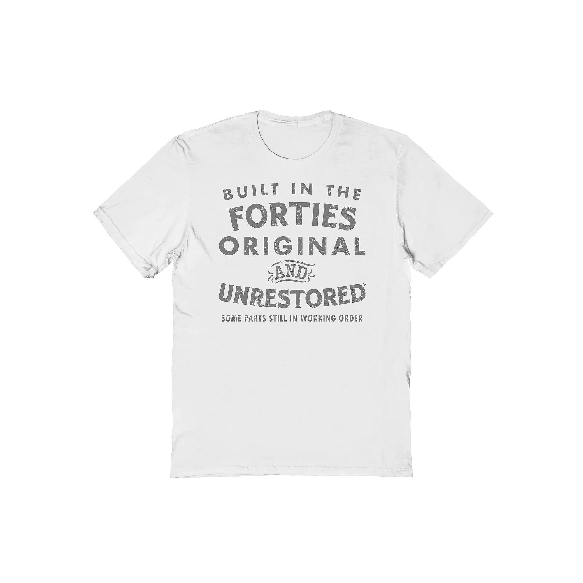 Men's Original & Unrestored Built in The Forties Graphic Tee, Size: Small, White Product Image