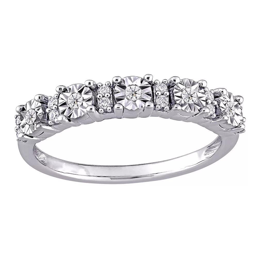 Stella Grace 10k White Gold 1/10 Carat T.W. Diamond Ring, Women's, 10k Gold Product Image