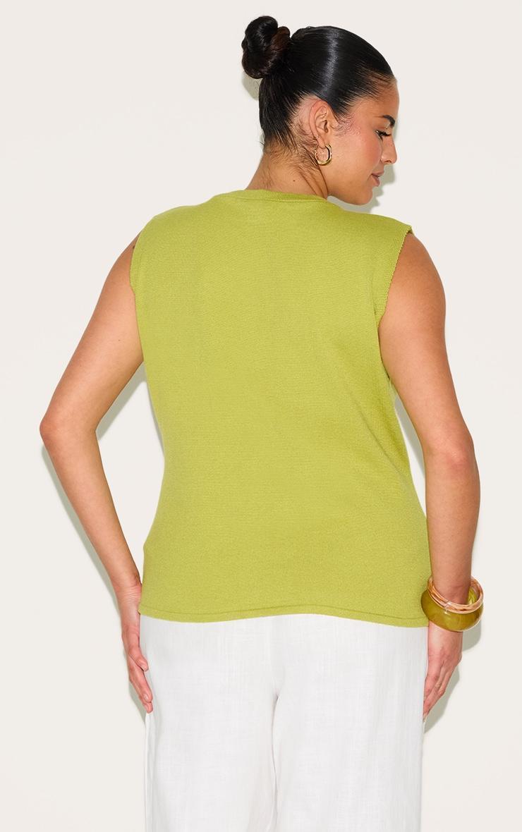 Plus Lime Sleeveless Button Through Sleeveless Top Product Image