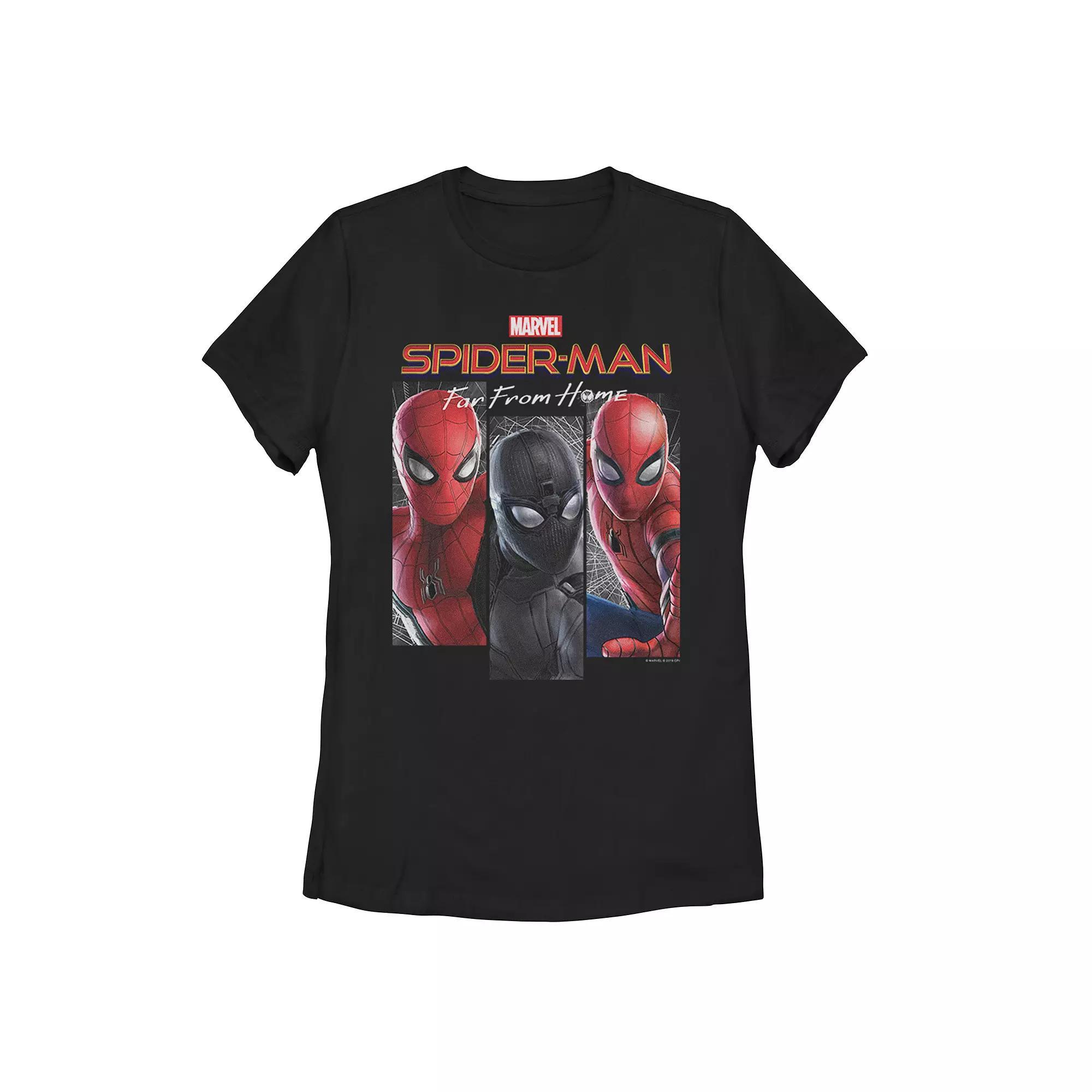 Juniors' Marvel Spider-Man Far From Home Panels Tee, Girl's, Size: XXL, Black Product Image