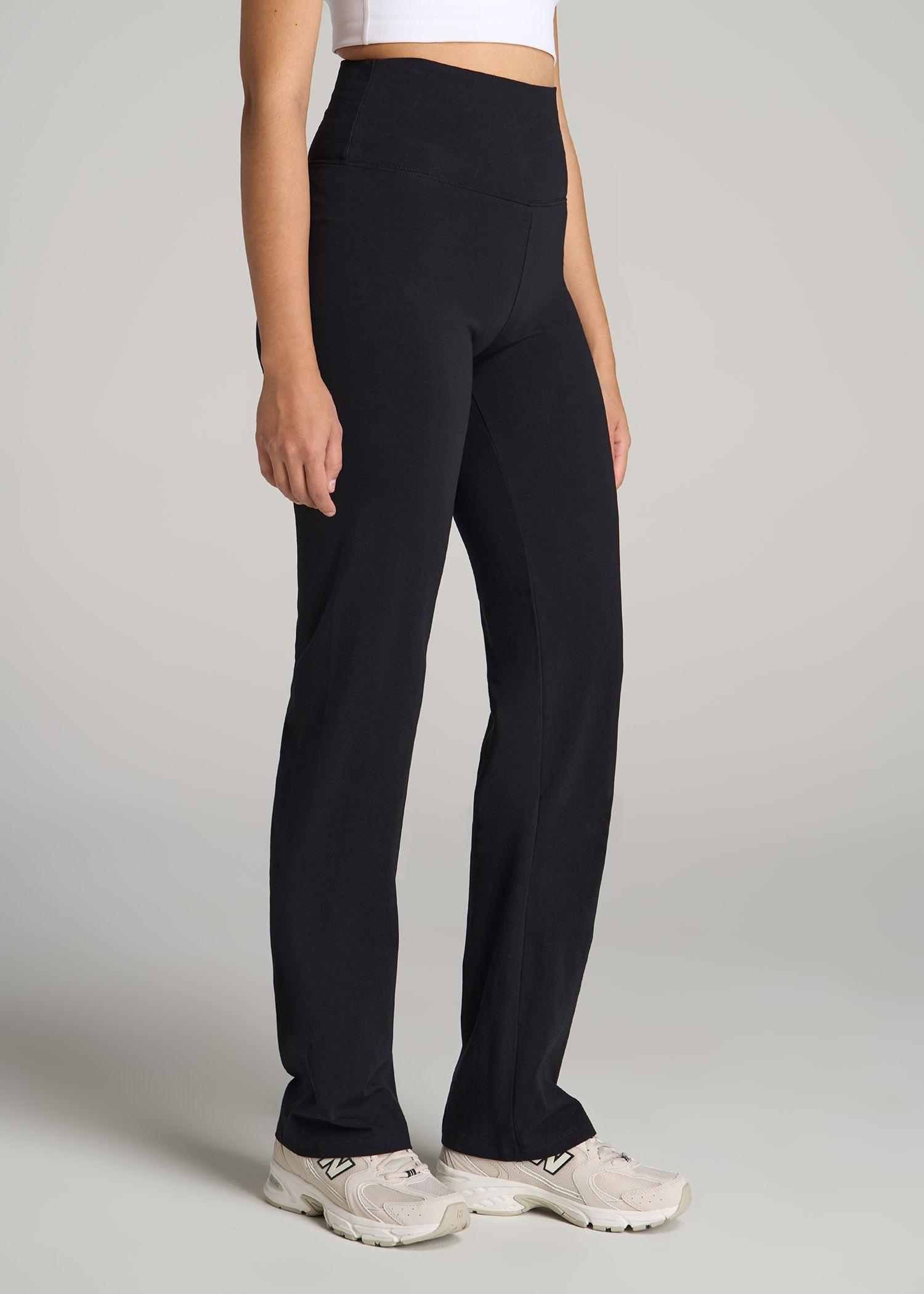 Women's Straight Leg Cotton Legging in Black Product Image