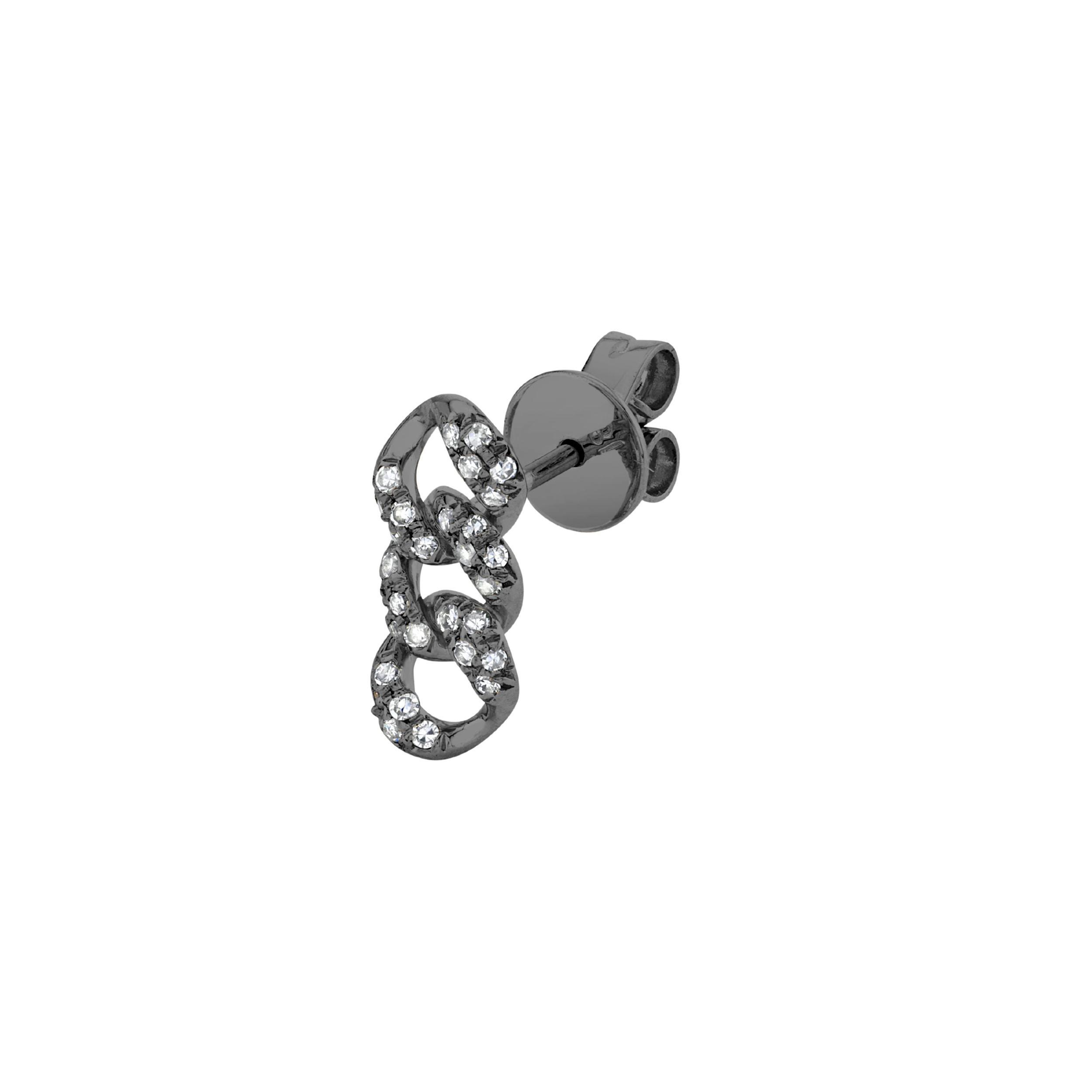 SINGLE DIAMOND PAVE LINK STUD Product Image
