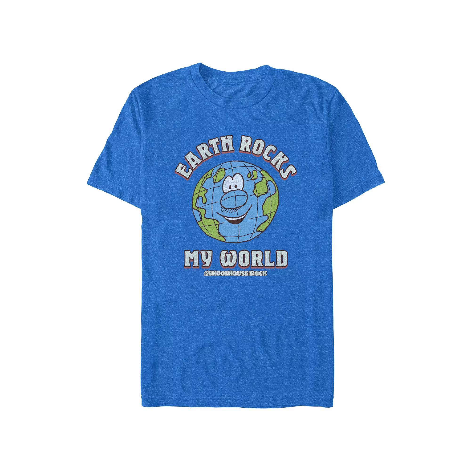 Men's Schoolhouse Rock! Earth Rock My World Graphic Tee, Size: Small, Royal Grey Product Image