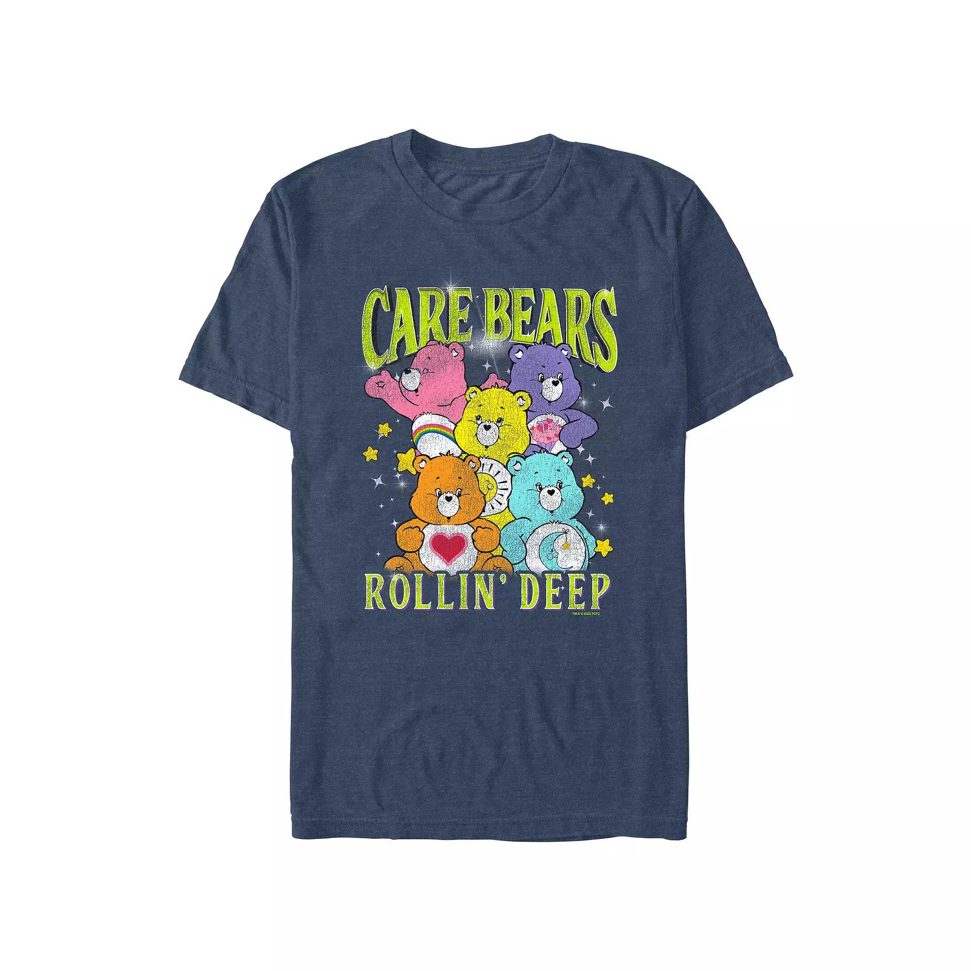 Men's Care Bears Rollin' Deep Graphic Tee, Size: Large, Navy Grey Product Image