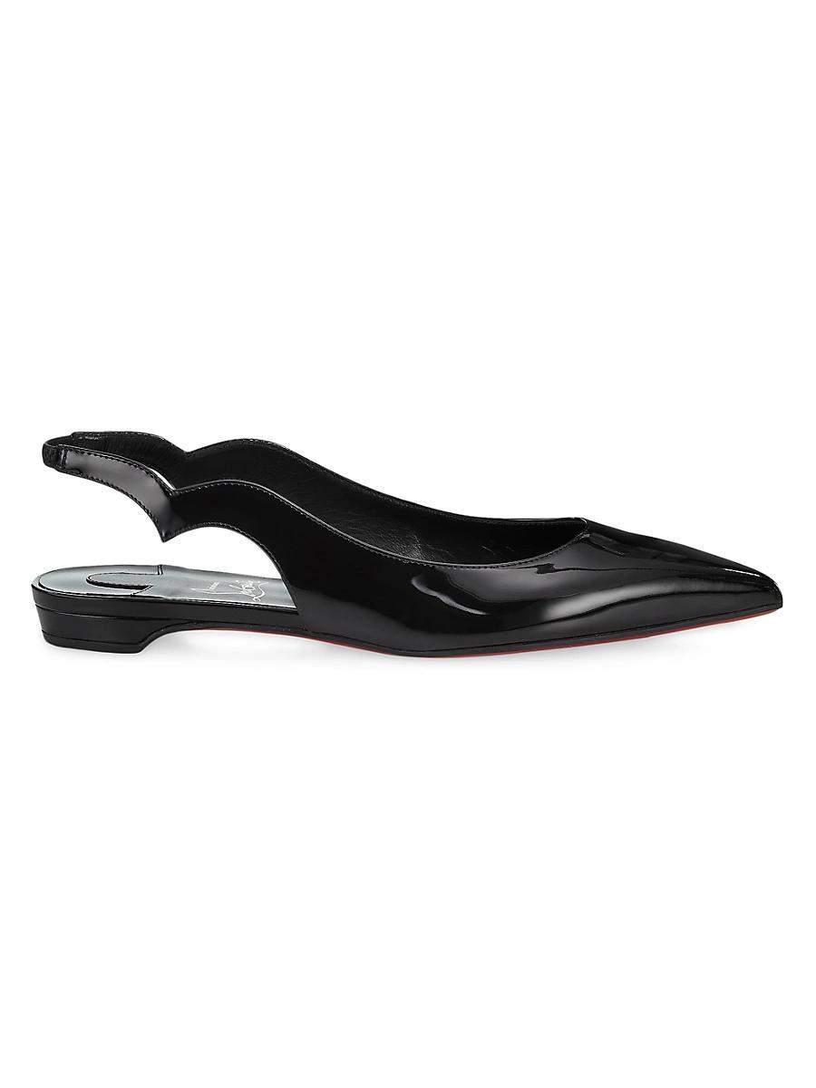 Hot Chickita Patent Red Sole Slingback Flats Product Image