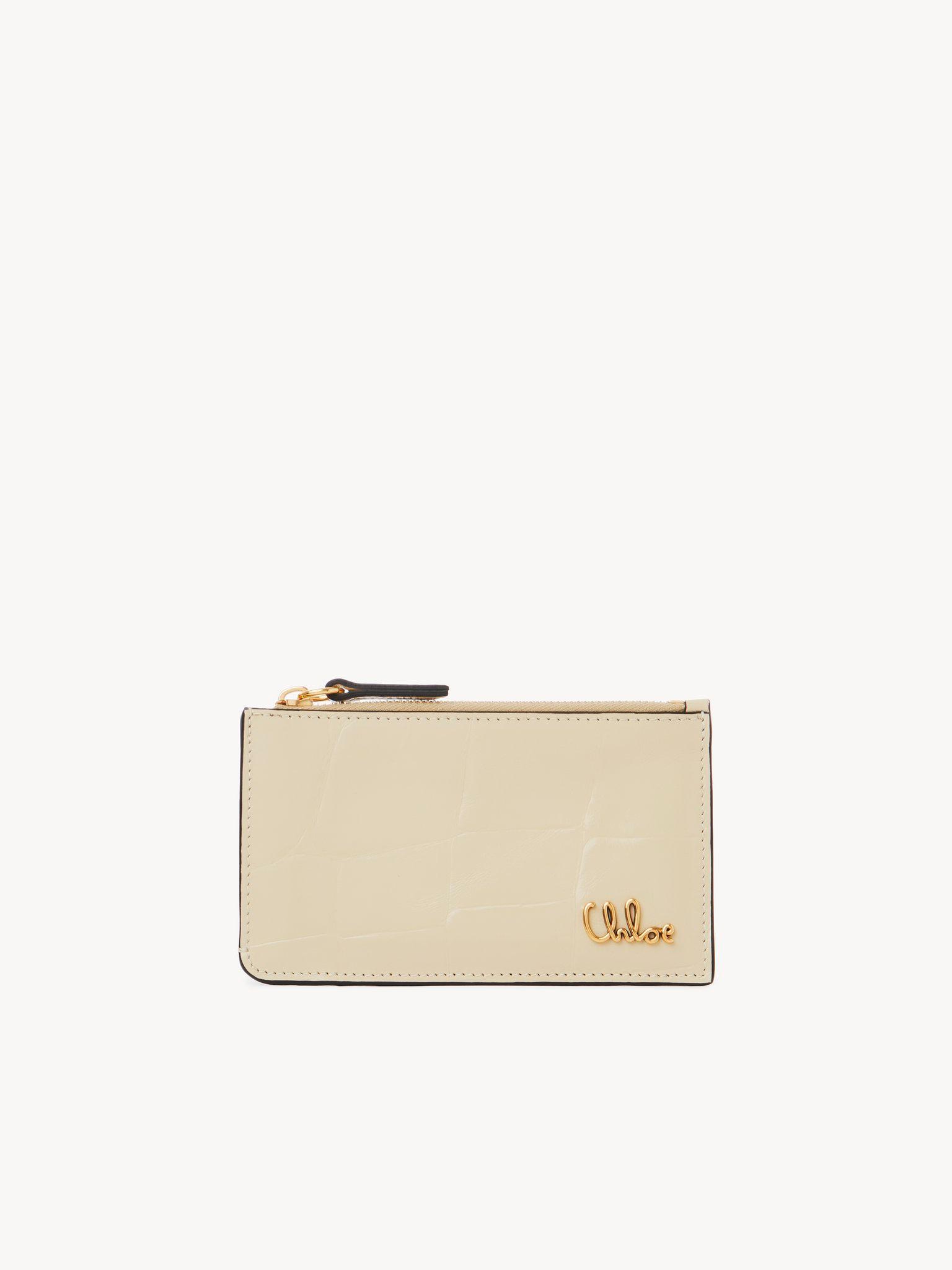 Small Chloé Iconic purse with card slots in croco-effect leather Product Image