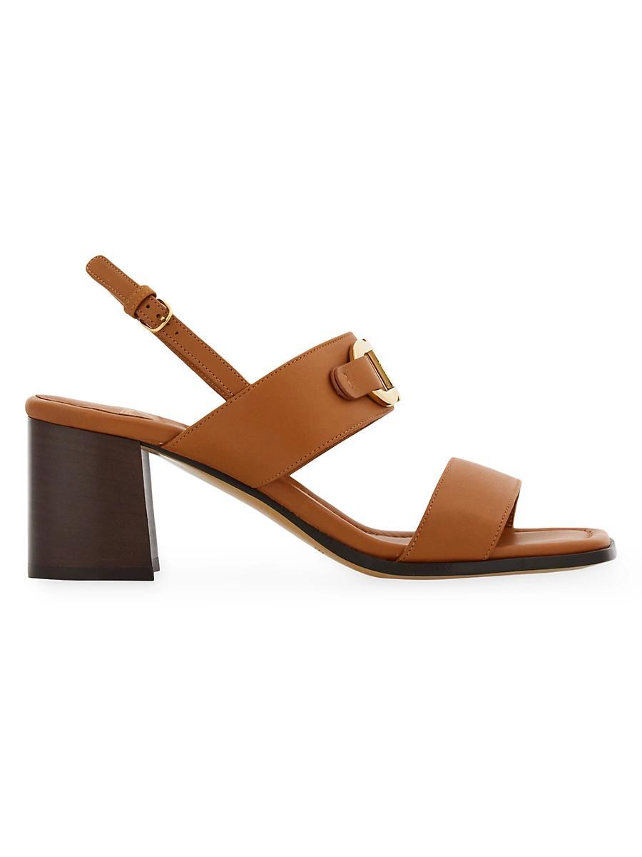 Lou Leather Gancio Slingback Sandals Product Image