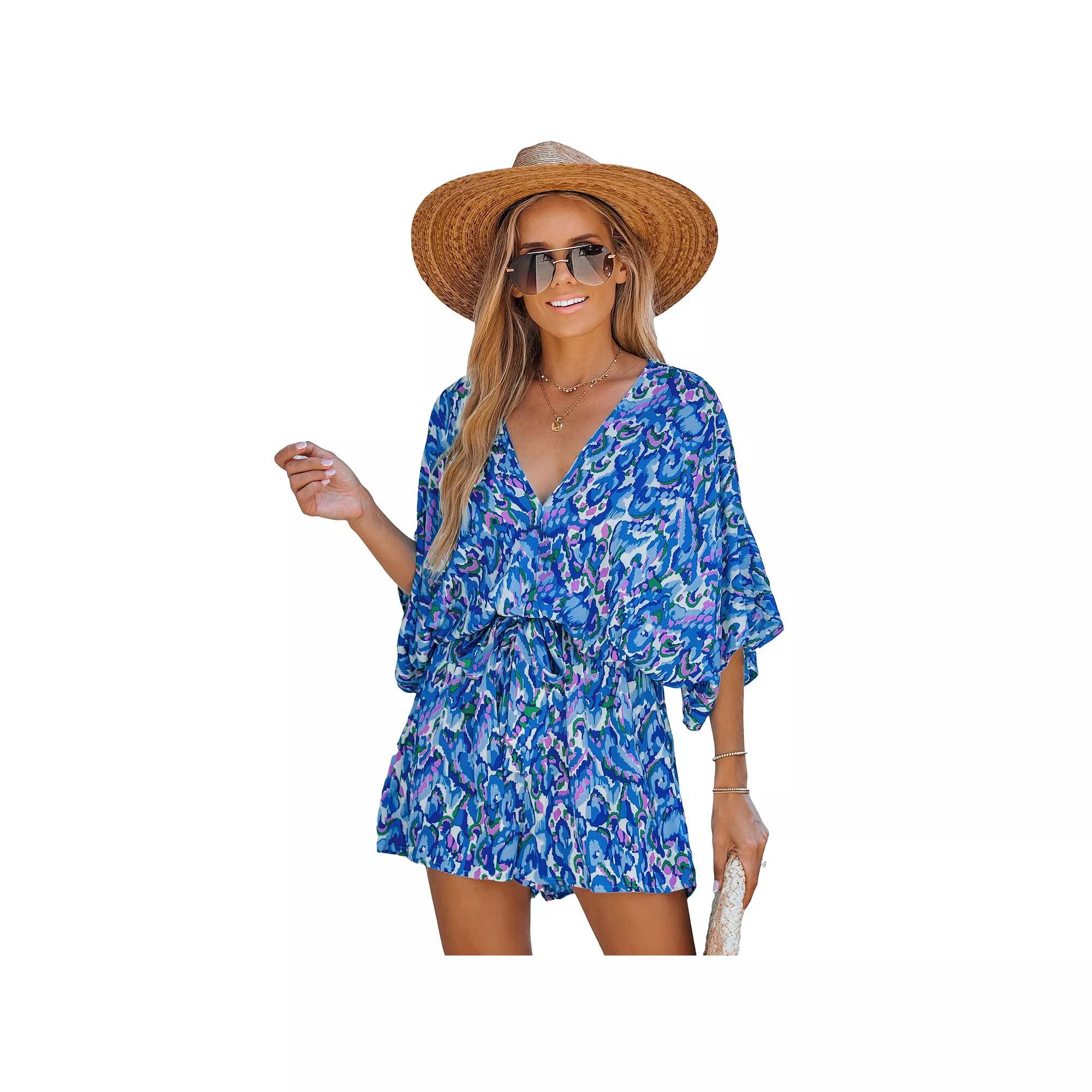 Women's Cupshe Abstract Print Drawstring Romper,  Product Image