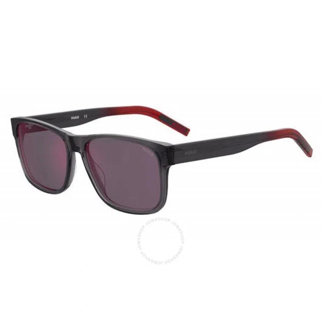 HUGO BOSS Red Mirror Square Men's Sunglasses Hg 1260/s 0268/ao 57 In Black Product Image