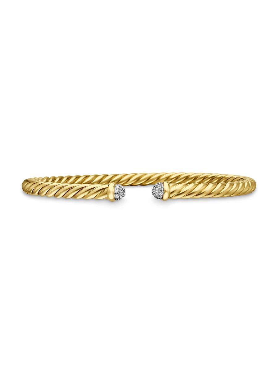 Womens Petite Precious Cable Bracelet with Diamonds in Gold Product Image