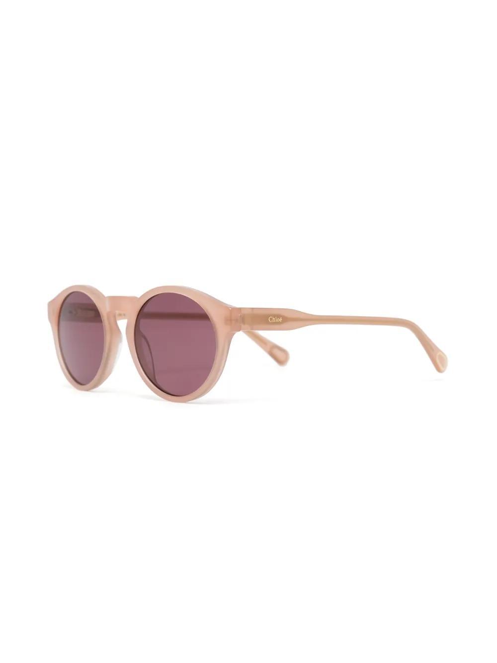 CHLOÉ Tinted Lenses Round-frame Sunglasses In Pink Product Image