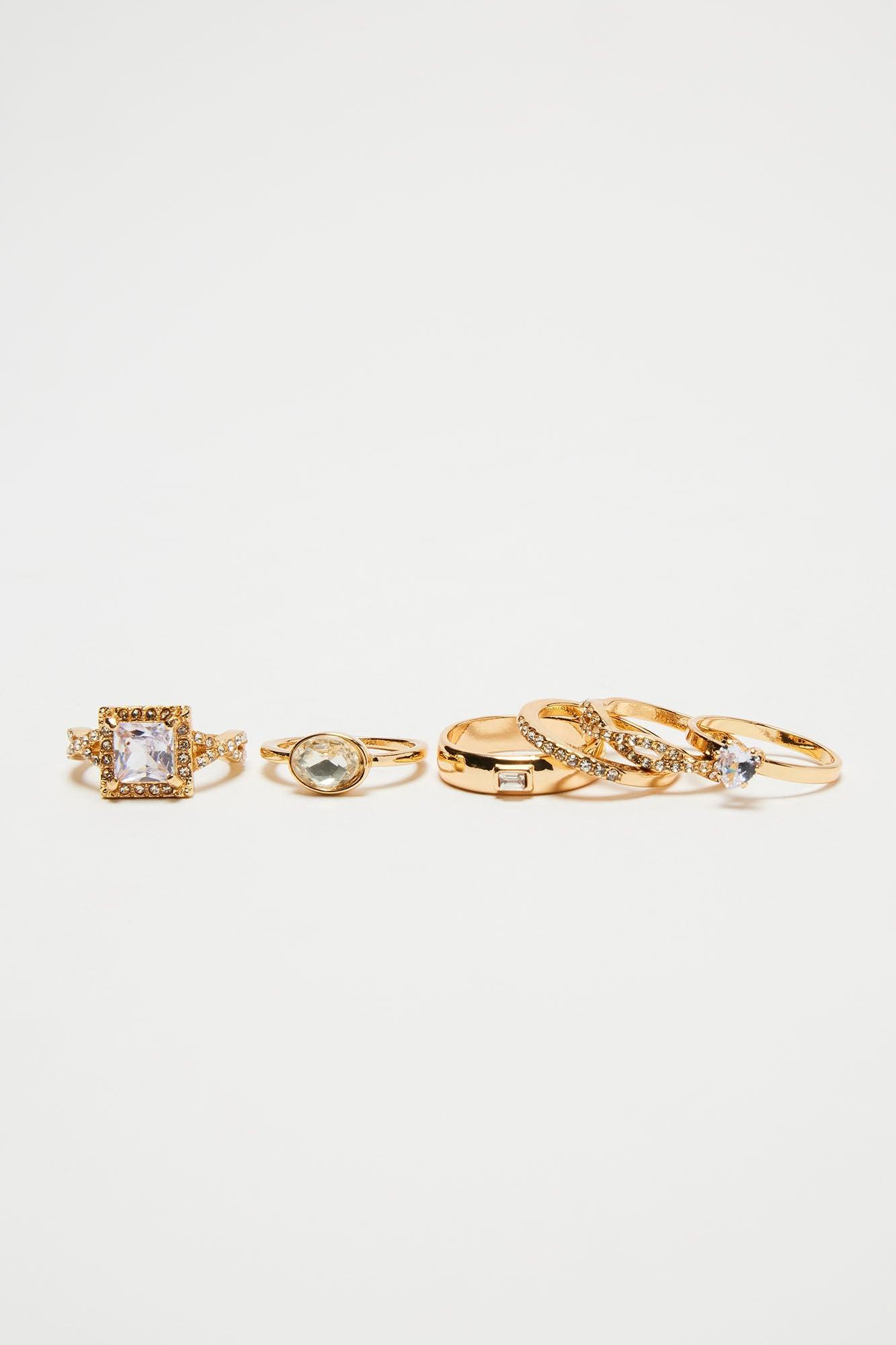 Stay By My Side 6 Piece Ring Set - Gold Product Image