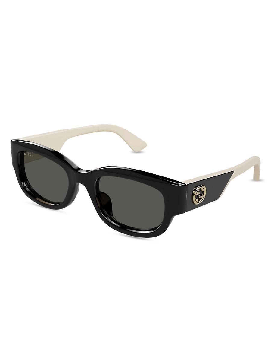 Gucci Womens Oblique 54mm Round Sunglasses Product Image