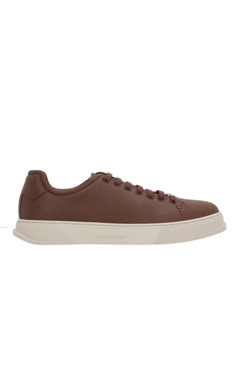 FERRAGAMO Salvatore  Sneakers In Mid Brown Product Image