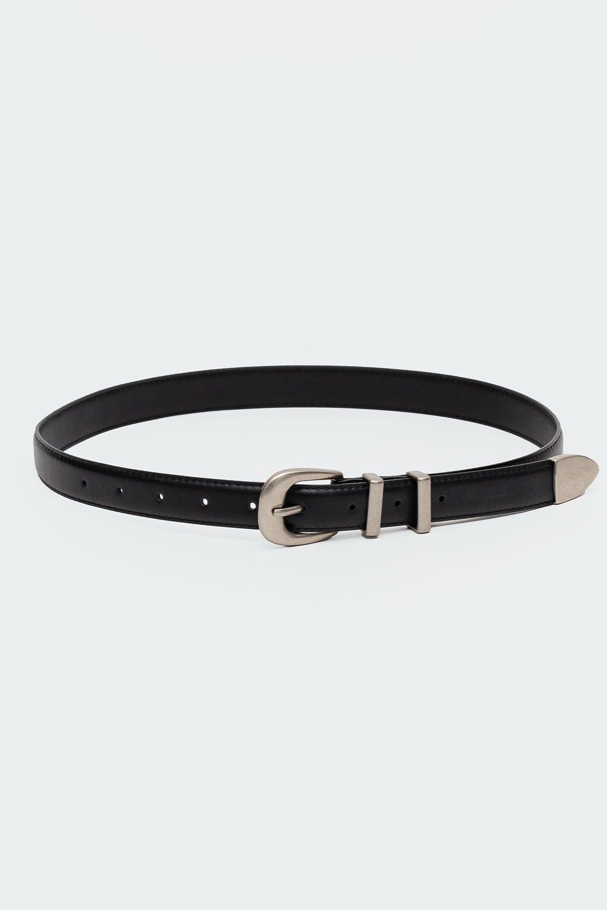 Basic Buckle Faux Leather Belt Product Image