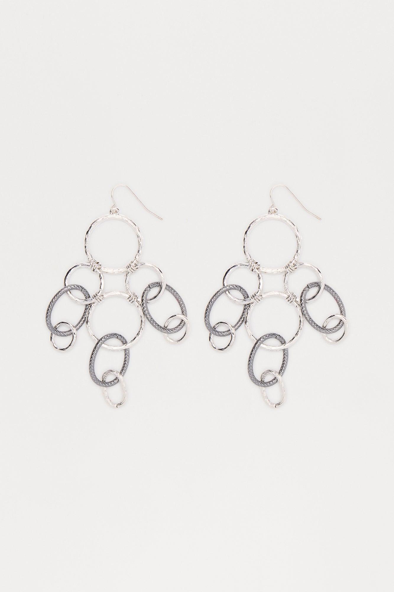 Interloop Drop Earrings - Silver Female Product Image