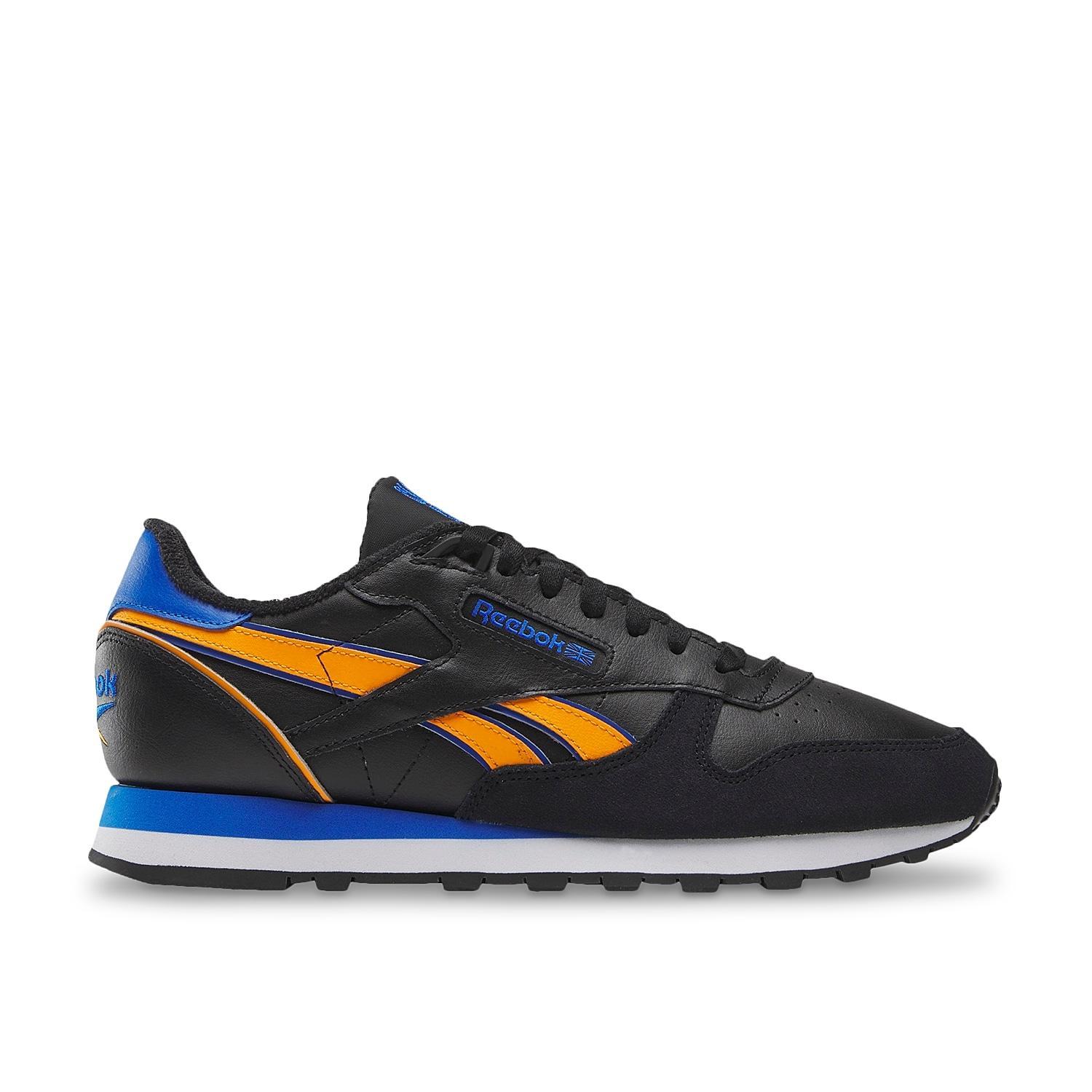 Reebok Mens Classic Leather - Running Shoes Black/Footwear White/Always Yellow Product Image