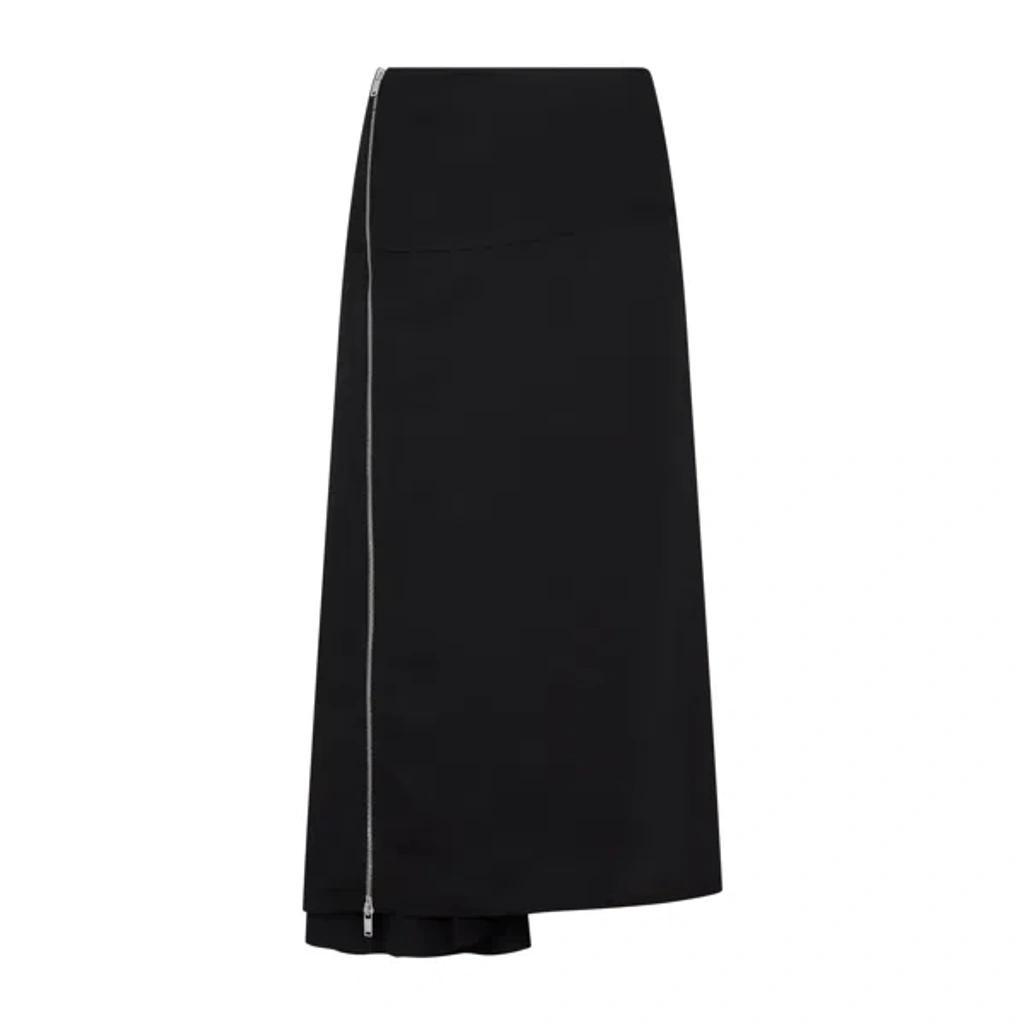 JIL SANDER Zipped Midi Skirt In Black Product Image