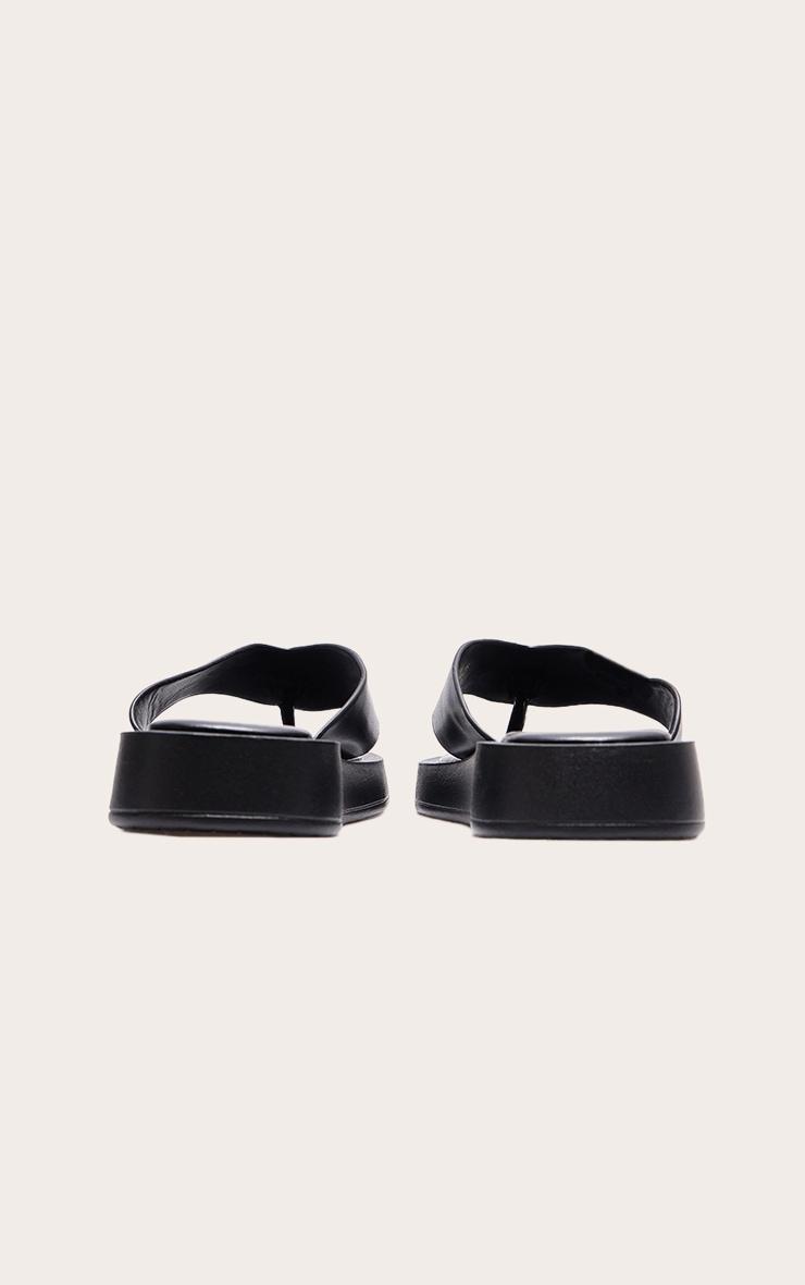 Black Chunky Sandal Toe Post Flip Flops Product Image