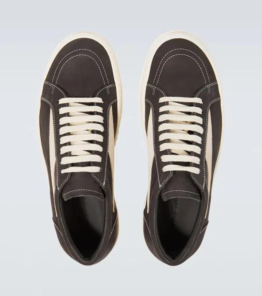 RICK OWENS Leather Low-top Sneakers In 7811 Drkdust/milk/milk Product Image