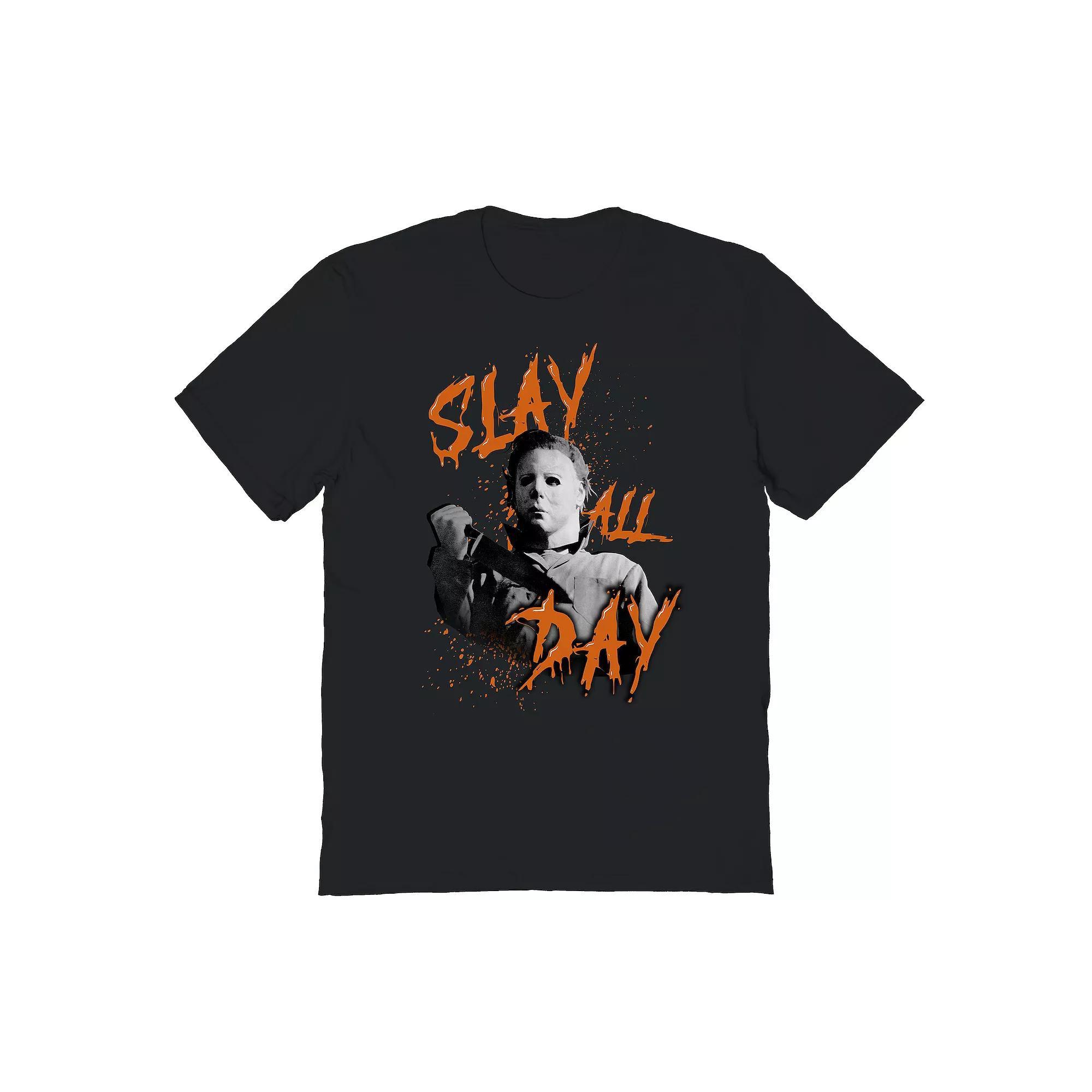 Men's Slay All Day Halloween Graphic Tee, Size: Large, Black Product Image