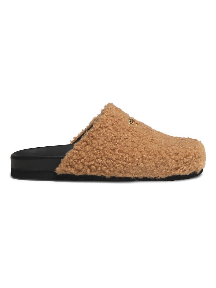 Womens Shearling-Trimmed Mules Product Image