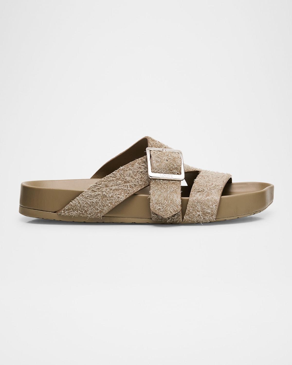 Men's Ease Brushed Suede Buckle Slide Sandals Product Image