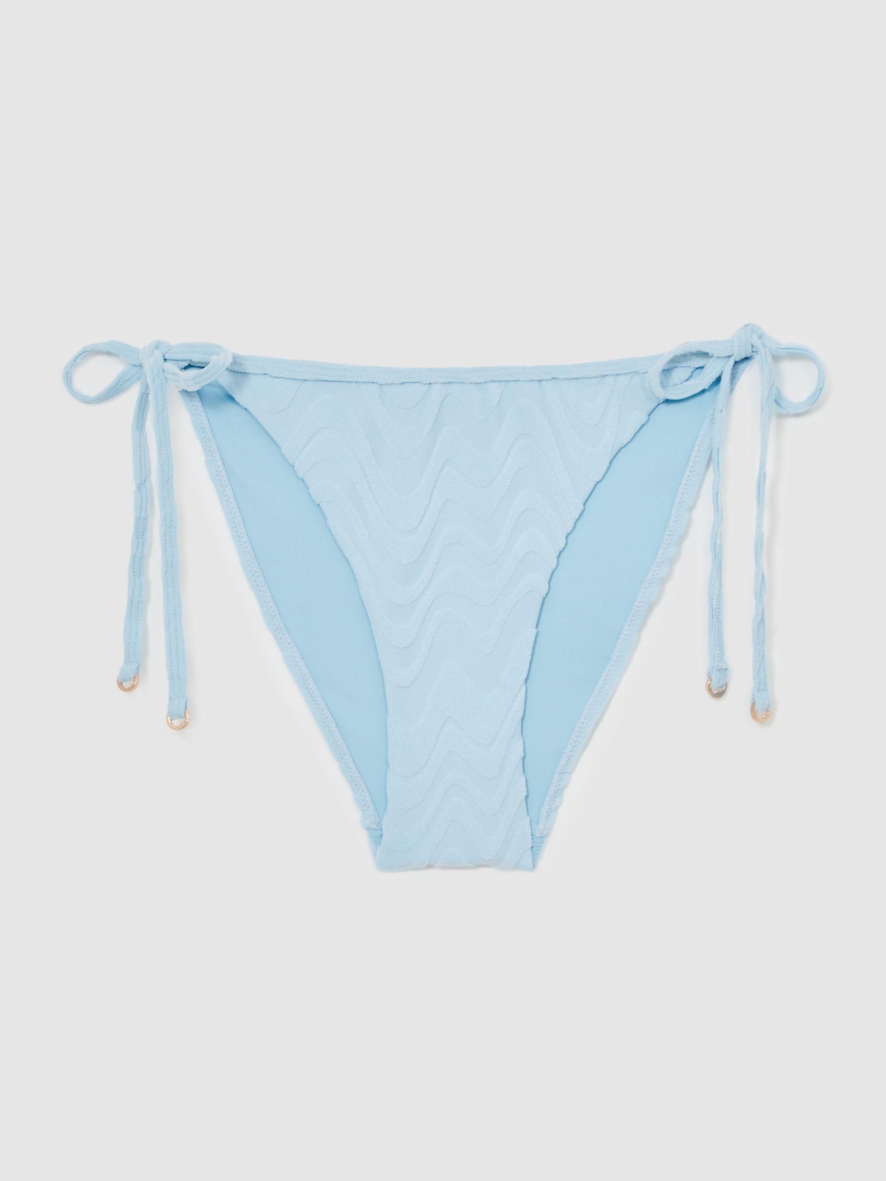 Textured Wave Bikini Bottoms in Blue Product Image