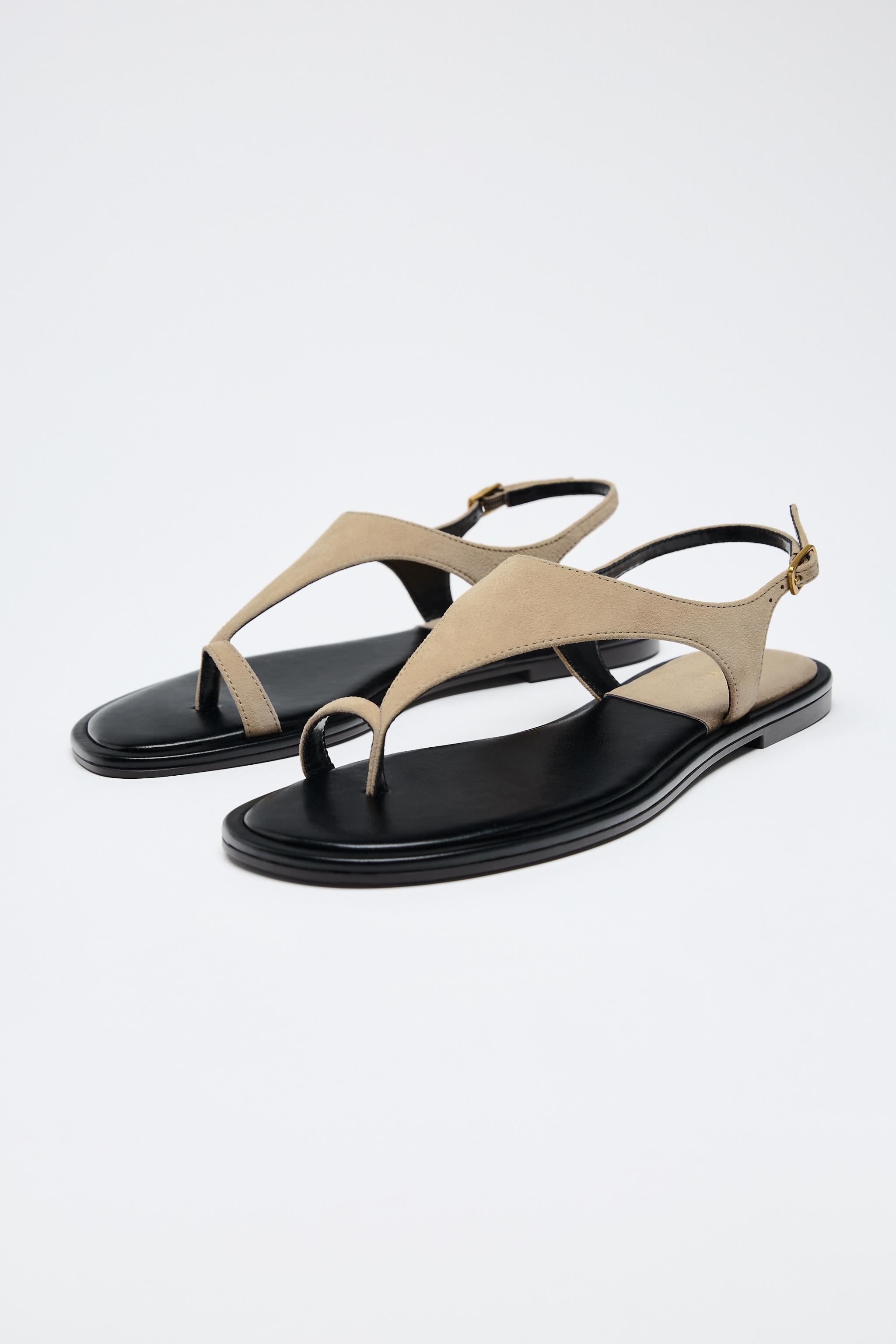 SUEDE TOE-LOOP SANDALS Product Image