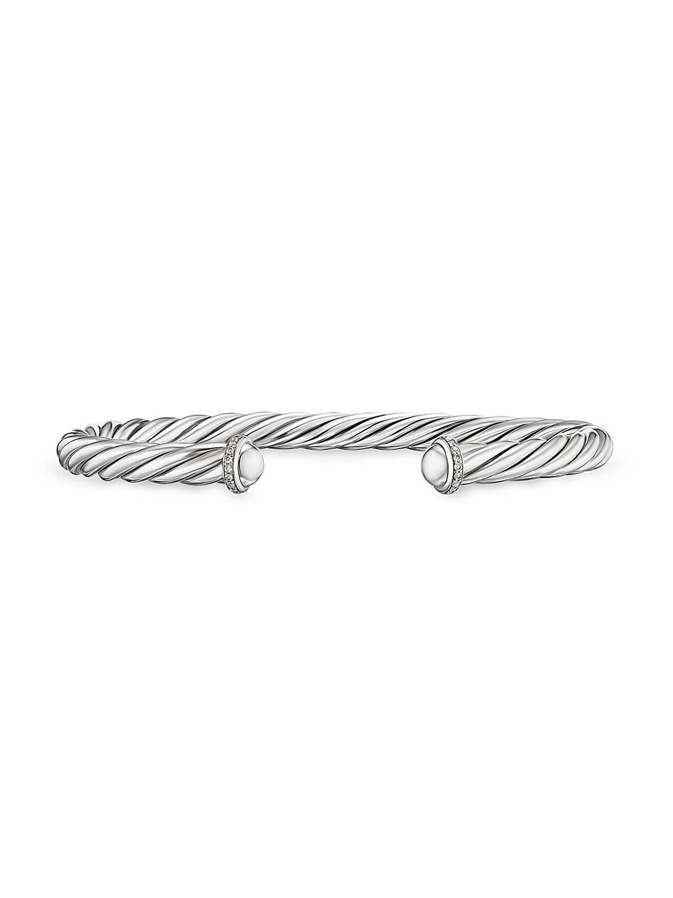 Mens Cable Cuff Bracelet in Sterling Silver Product Image