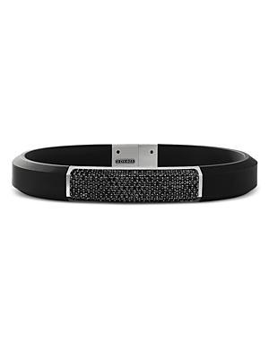 David Yurman Sterling Silver Streamline Black Diamond Pave Black Rubber Bracelet Product Image