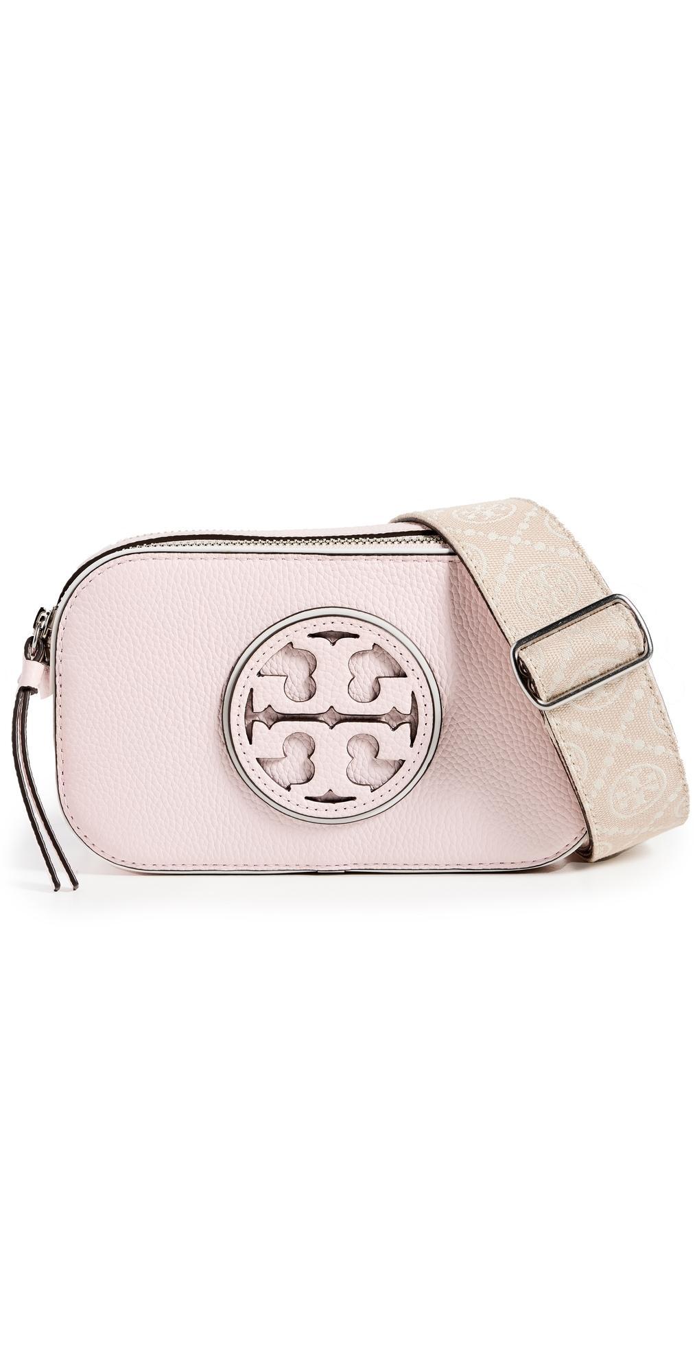 TORY BURCH Miller Patent Border Mini Crossbody Bag In Cotton Candy/gold Product Image